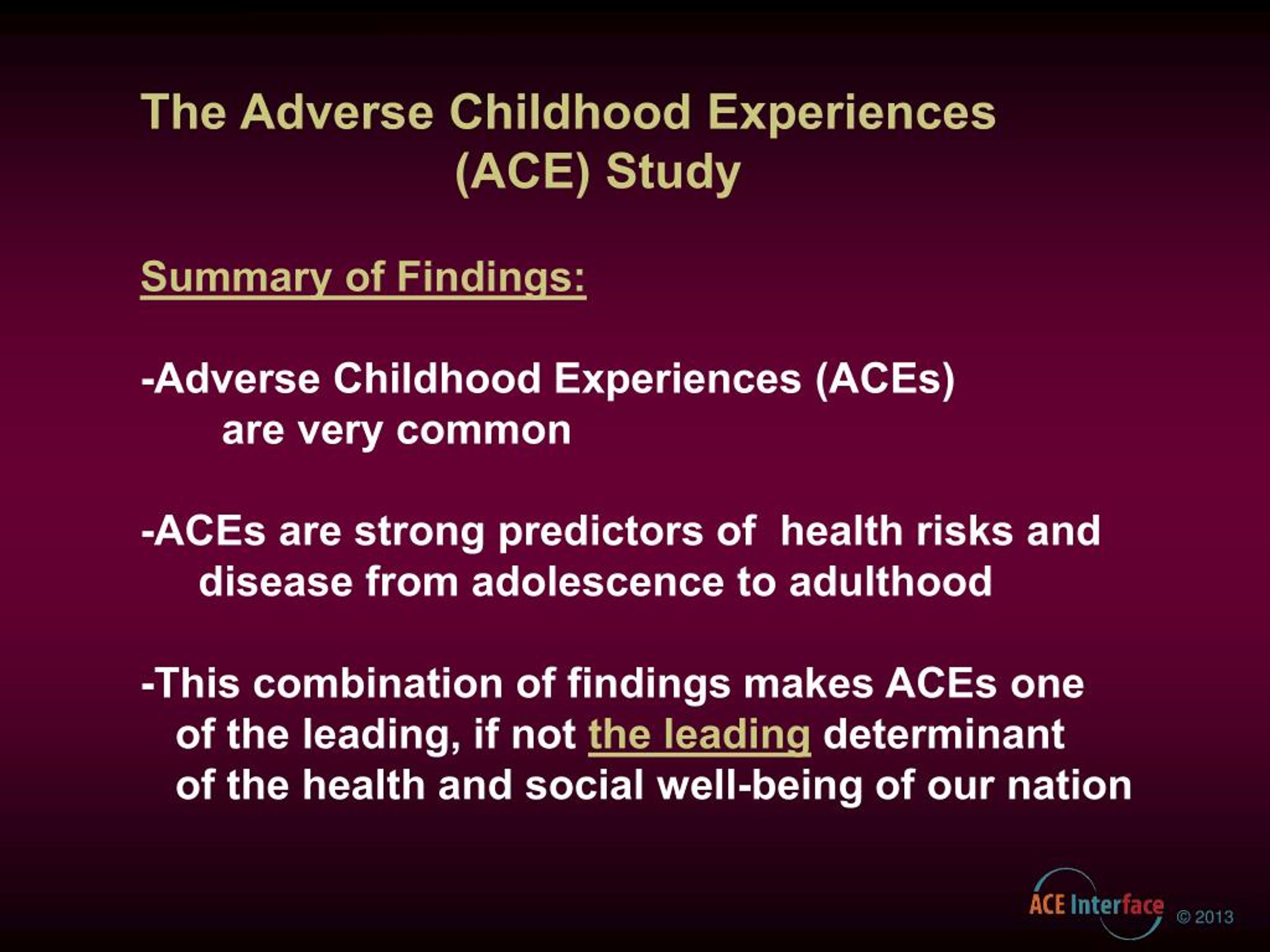 Adverse childhood event