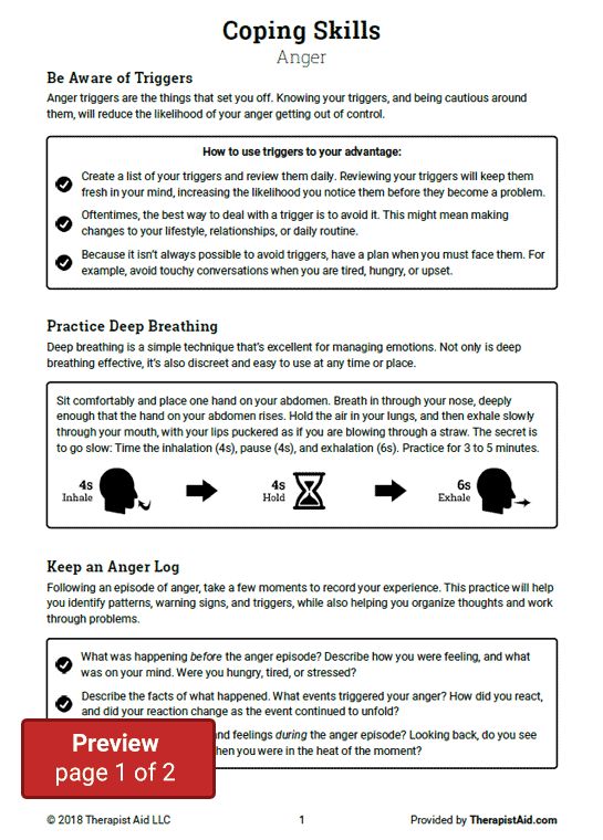 Coping with flashbacks worksheet