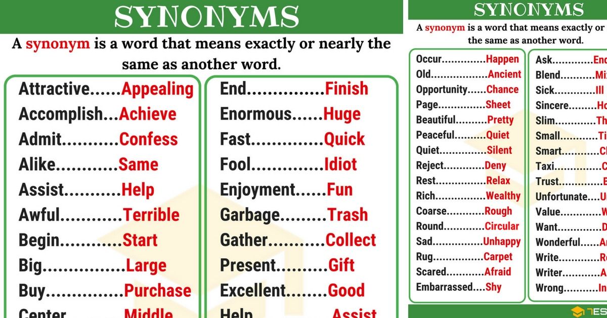 Call attention to synonym