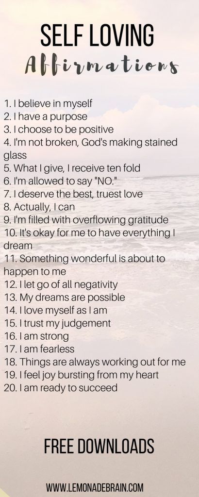 Calming affirmations for anxiety