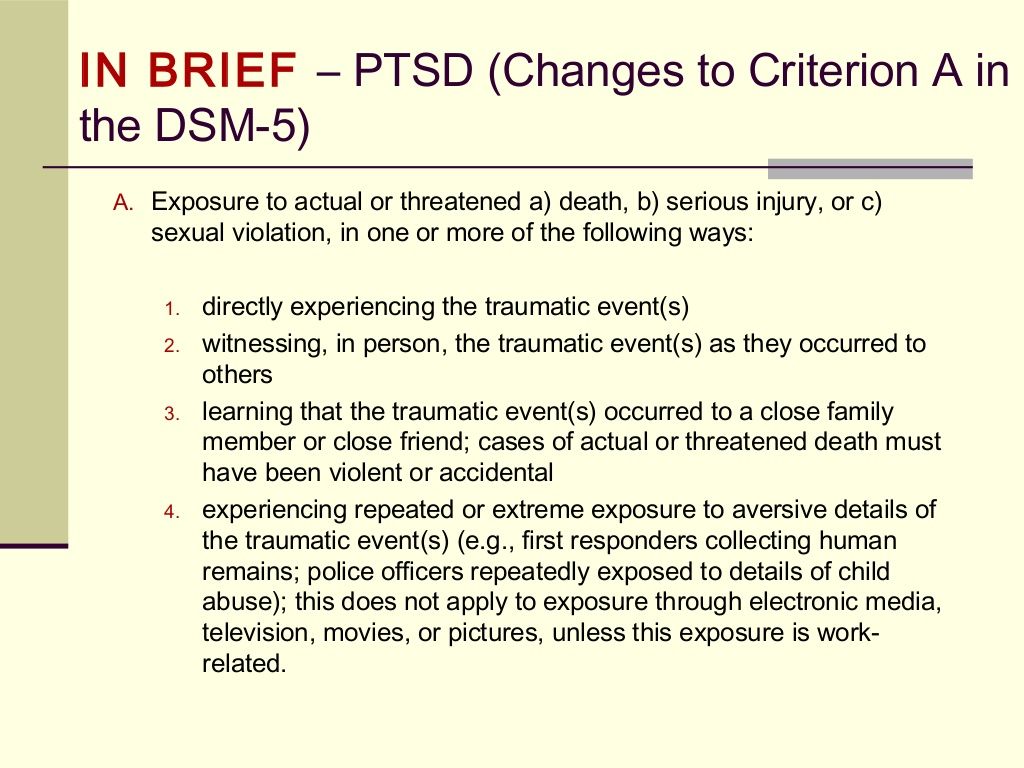 History of PTSD and Trauma Diagnoses - Shell shock to the DSM