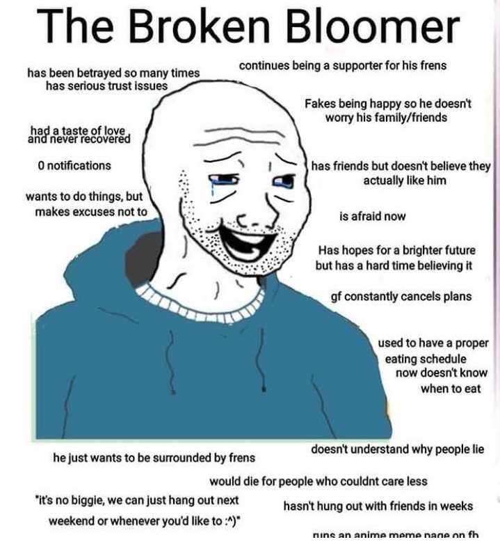 I just want to know this. Wojak Блумер. Мемы. Bloomer Мем. Broken Bloomer.