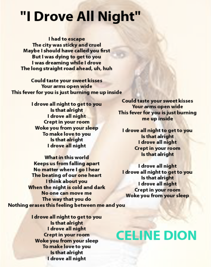 Песня ол найт. Селин Дион текст. Celine Dion текст. Селин Дион just walk away слова. Селин Дион песни.