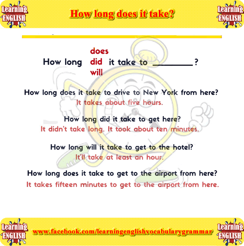 Long does it take to. Конструкция how long does it take. It takes to get конструкция. Правило it takes to get. Выражение it takes me.