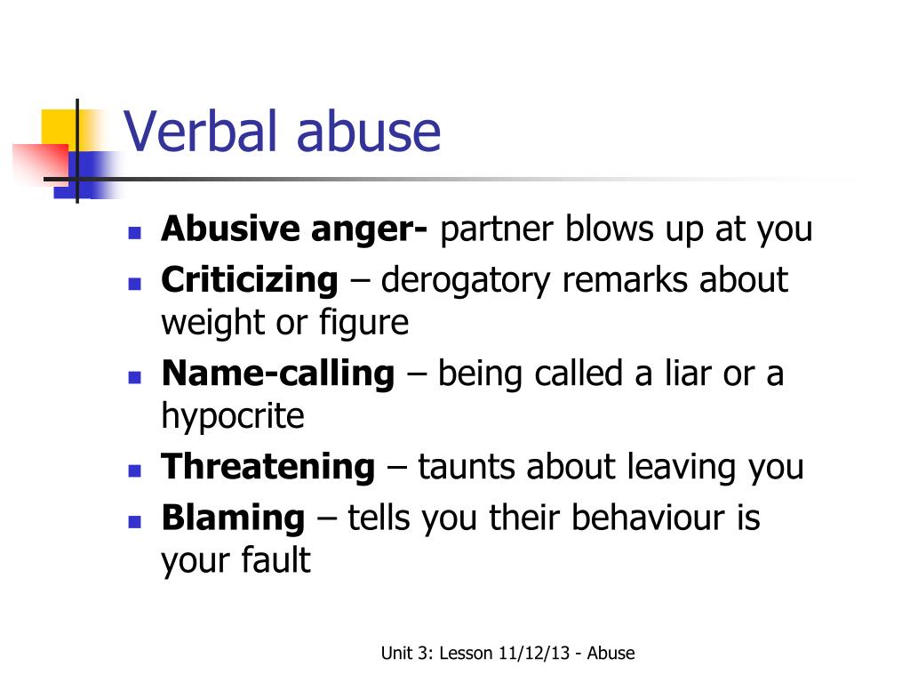 Verbal Abuse Statements