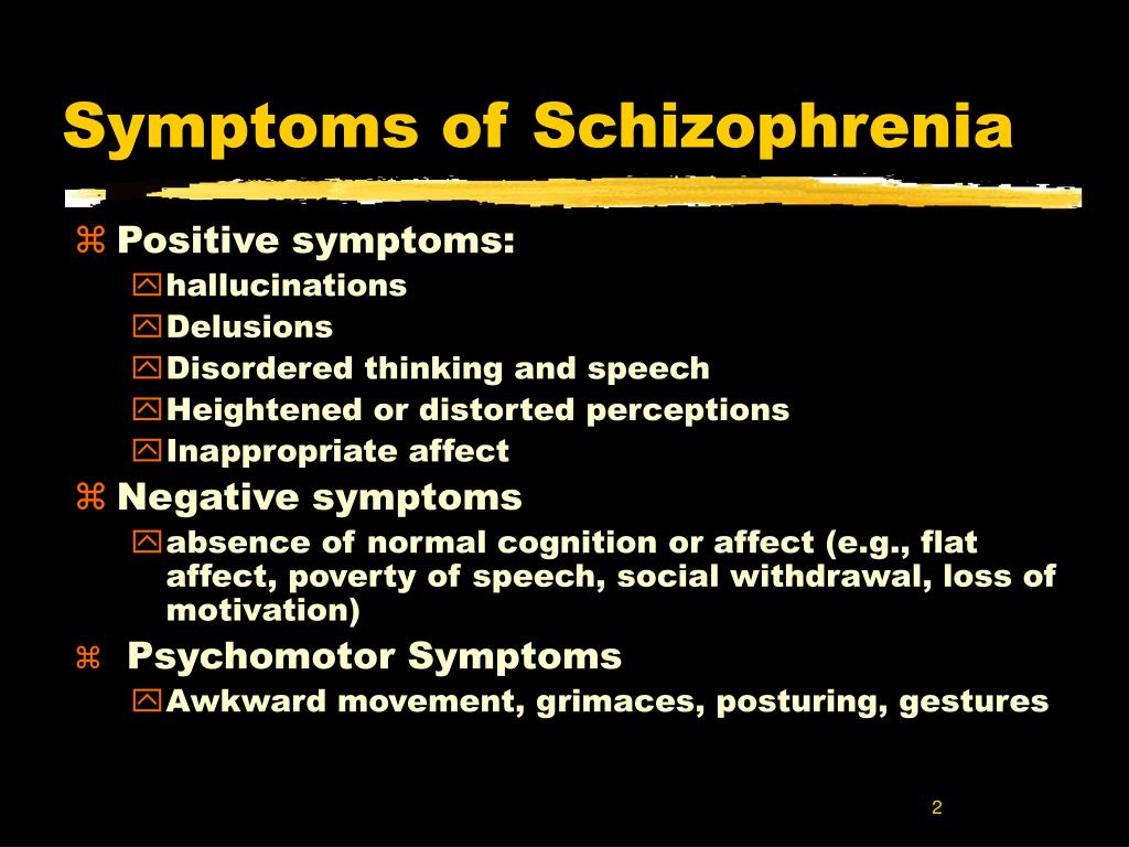 Hallucinations and delusions in schizophrenia