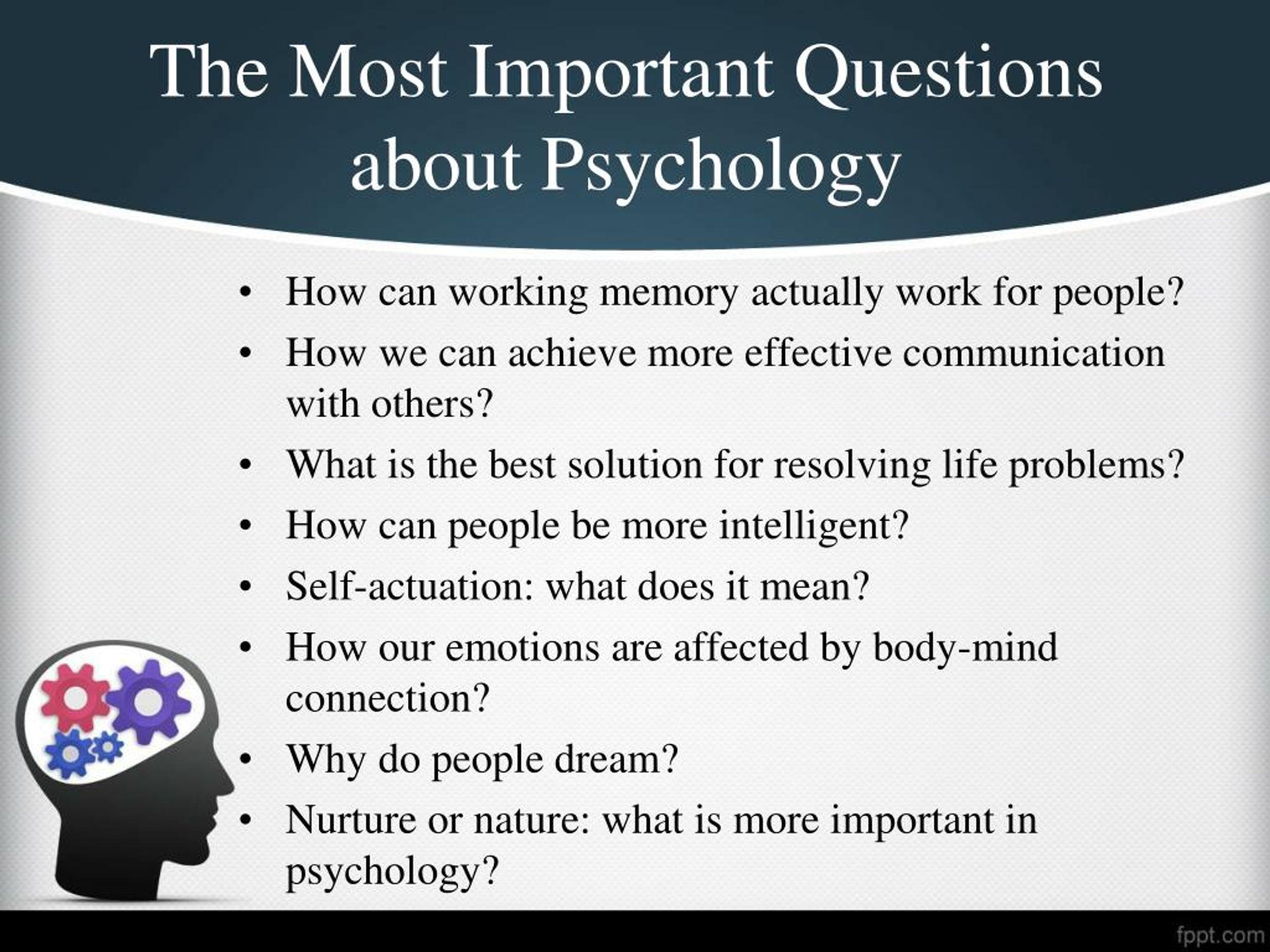 Thought provoking questions about psychology