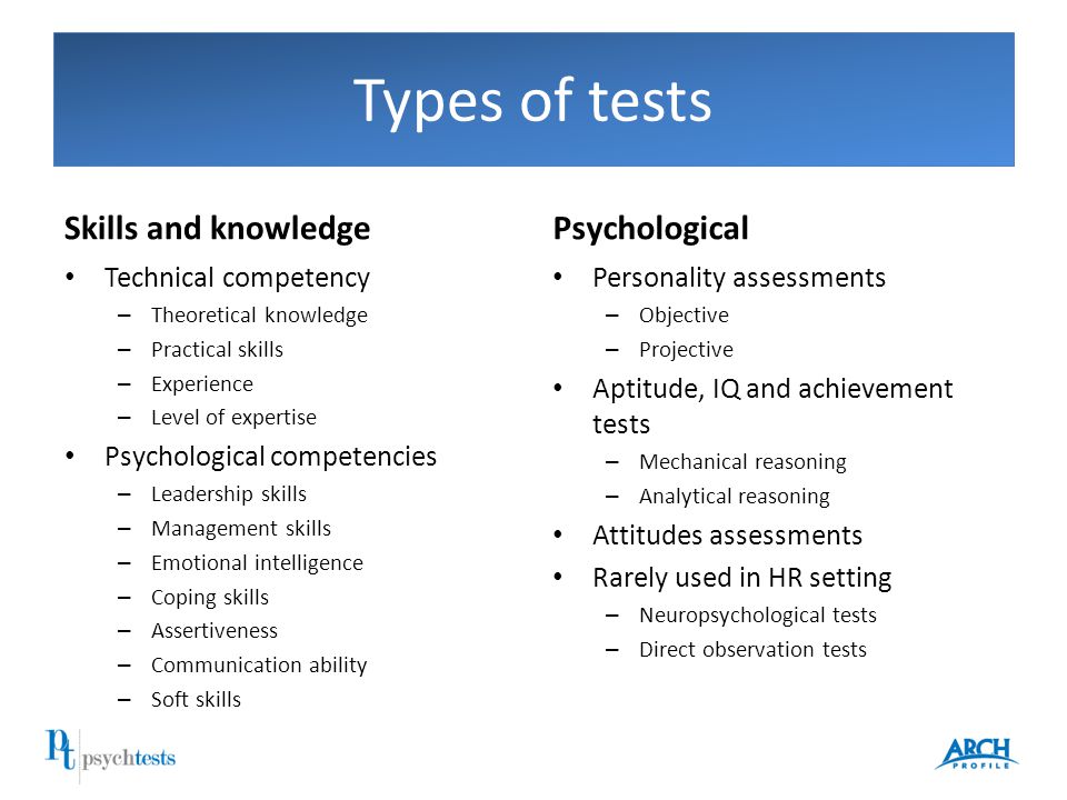 Psychology tests quizzes