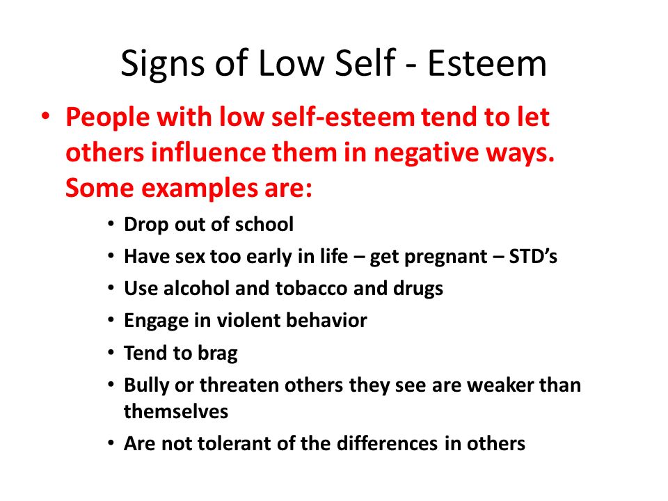 Child low self esteem causes