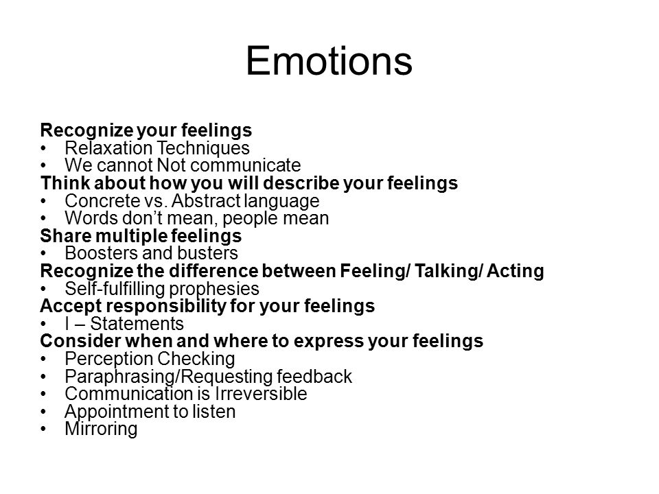 How to describe feeling
