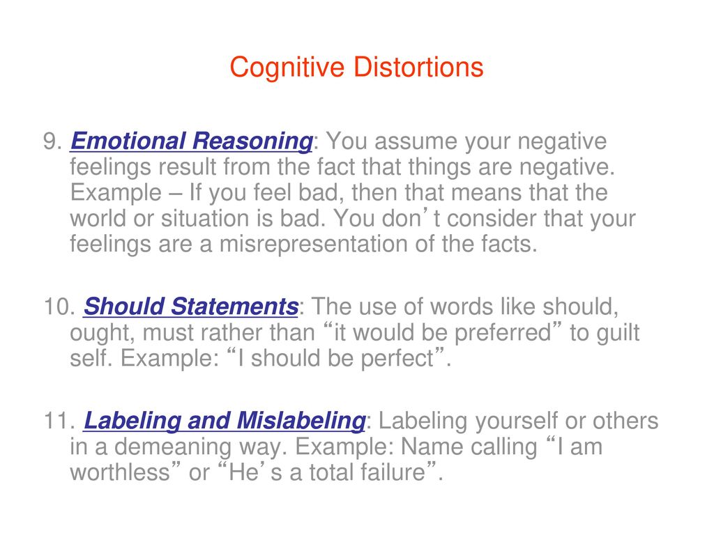 How to fix cognitive distortions