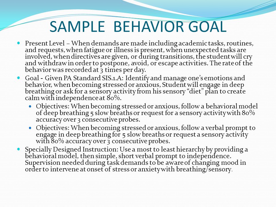 behavioural-goals-examples