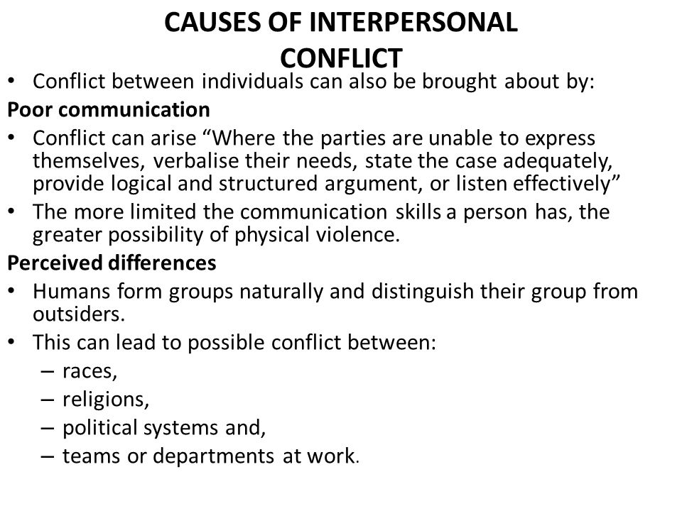 Causes of physical violence