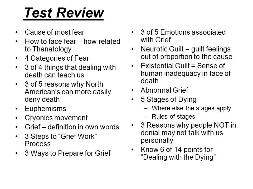 Psychological stages of grief